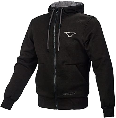 Macna Nuclone Motorrad Zip Hoodie, schwarz, L