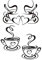 VOSAREA 2st Wandaufkleber Für Kaffeetassen Wandtattoo Kaffeetasse Geschnitzt Wandgemälde