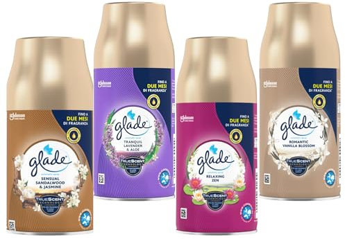 glade Automatic Spray Set 4 Nachfüllpackungen -Lavanda&Gelsomino-Relaxing Zen- Vanilla BLUSSOM- Sandelholz