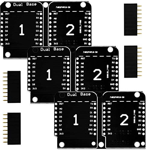 AZDelivery 3X Dual Base Shield PCB Board Placa Base Doble para D1 Mini NodeMCU ESP8266 con E-Book Incluido!