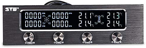 Fesjoy STW Multi-Function PC CPU Contrôleur de Ventilateur à 4 canaux Régulateur de Vitesse Régulateur LCD Refroidissement Panneau Avant