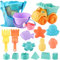 ele ELEOPTION Sandspielzeug Strandspielzeug Sandspielset, Wasserspielzeug inkl.Eimergarnitur und Schaufeln und für Kinder Kleinkinder Jungen Mädchen (17-teilig)