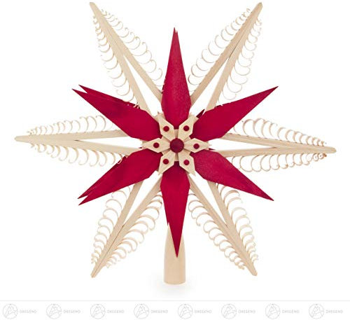 Dregeno Seiffen eG Christbaumspitze Spanstern rot/Natur 31 cm Durchmesser