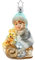Christbaumschmuck Glas 11cm Kind und Teddy Schlitten mundgeblasen handbemalt Weihnachtskugeln bunt