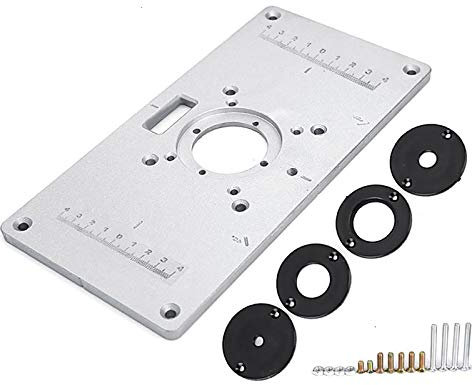 Router Tisch Einsatzplatte Aluminiumlegierung Holz Router Trimmer Graviermaschine Flip Board mit 4 Ringen für Holzbearbeitungsbänke Flip Spanplatte