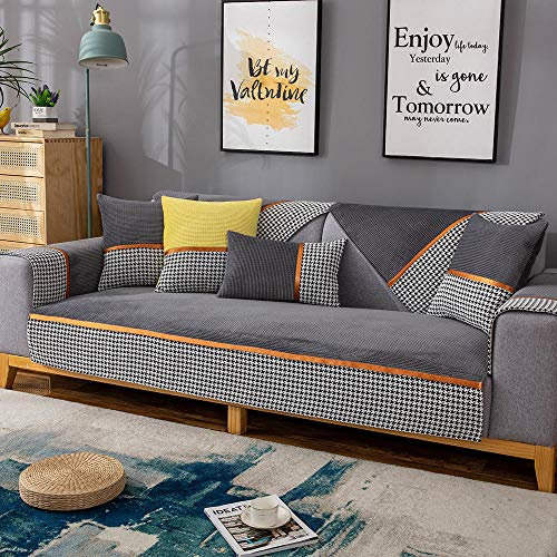 Sofa Abdeckung Sessel Schoner überzug für Sofa Couch überwurf,L-förmiger Stoff Schnittsofaschild,Ecksofabezüge für Ledercouch,hocheffiziente rutschfeste Sofasitzbezüge-dunkelgrau_90 * 180 cm