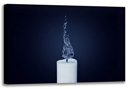 Five-Seller Kerze Wasser Flamme Illustration Kunst Ölgemälde Auf Leinwand Wandkunst Poster Und Drucke Wandschmuck Bilder Für Wohnzimmer Wohnkultur (1,70x100cm-ohne Rahmen)