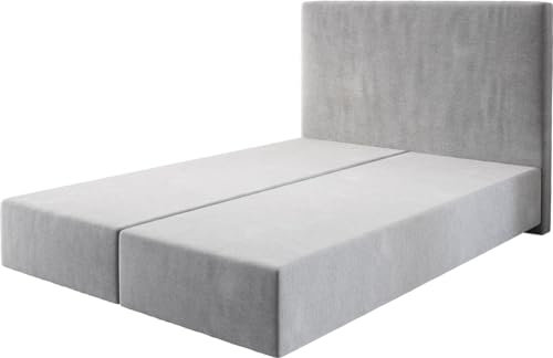 DELIFE Boxspringgestell Dream-Well Mikrofaser Grau 140x200 cm Bettgestell