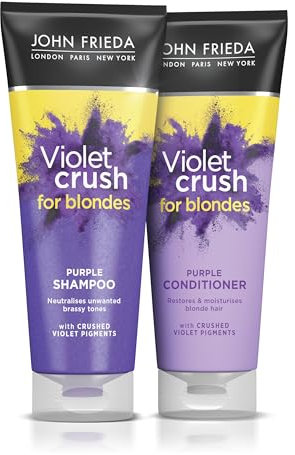 Sheer Blonde Intensive Purple Violet Crush Colour Correcting Shampoo and Purple Conditioner by John Frieda for Blonde Hair