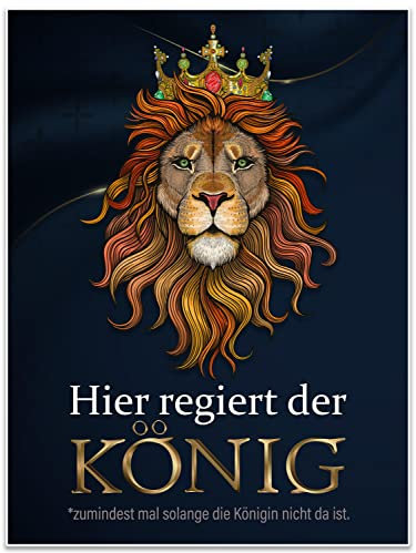 wandmotiv24 Poster als Wanddeko, Größe 80x60cm, Hier regiert der König, Löwe, Königin, Afrika, Tiere, Moderne Wanddeko, Wandbilder, Deko, Bild M0085