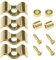YINETTECH 4pcs Guitar Roller String Tree Retainers Zinc Alloy with Mounting Screw Accessory Electric Guitar Bass Retainer Compatible with ST SQ Strat Tele Gold