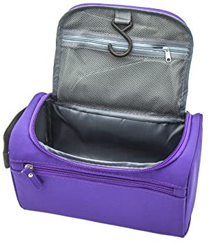 ONEGenug Kulturbeutel Reise Kulturtasche Herren & Damen Kosmetiktasche Zum Aufhängen Waschtasche für Jungen & Mädchen Lila