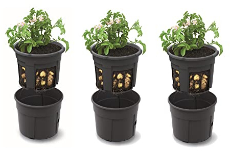 botle 3X Kartoffel Plantztopf Blumentopf Set 3 STK Pflanzkübel für Kartoffeln Kartoffel-Anzuchttopf 12 L, Höhe 24,5 cm, Potato Topf Korb