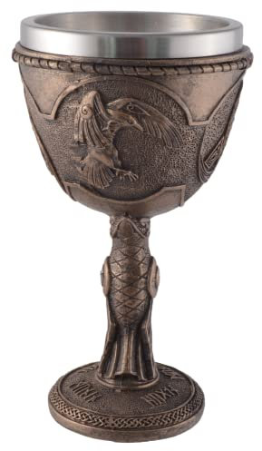 Cáliz vikingo bronceado – Hugin y Munin Volumen: 300 ml