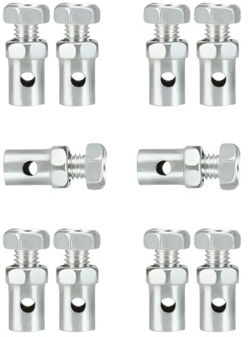 YOXUFA 10 PCS Universal Clutch Brake Throttle Cable Ends Stops 1/8 Cable Clamps Lock Repair Assembly for Go Kart Motorcycle Lawn Mower Motorized Bike Bicycle Scooter Garden Tractor Parts Silver