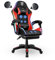 IBK Sedia da Gaming professionale, similpelle, massaggiante, supporto lombare, Led RGB, casse bluetooth, regolabile in altezza, schienale reclinabile, pistone a gas classe 3, Ufficio PC (Rosso)
