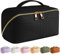 SFXULIX Große Kapazität Reise Kosmetiktasche - Make-up-Tasche, PU Leder wasserdichte Kosmetiktasche, Frauen Tragbare Reise Make-up Tasche Mit Griff und Trennwand Flache Lay Make-up Organizer Tasche,