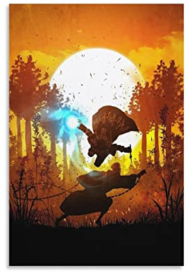 YYKG Minato Vs Obito Anime Poster Leinwand Kunst Poster und Wandkunst Bild Druck Modern Familie Schlafzimmer Dekor Poster 50 x 75 cm