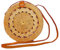 Pro@Home43® Sac en Rattan élégant fabriqué à Bali | Sac de plage rond pour femmes, Sac à bandoulière, Sac d'épaule à la mode | Sac d'été classique en paille livré dans une boîte cadeau
