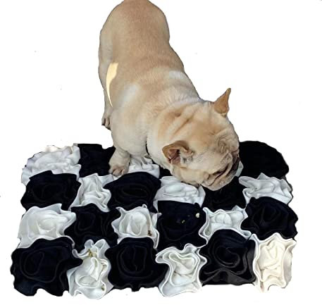 Tapis de Recherche Classique à Carreaux Noir et Blanc 45 x 60 cm pour Grands Chiens