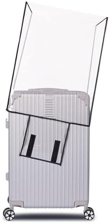Wasserdichte Kofferabdeckung, Trolley Case Schutzhülle, Koffer Gepäckschutz, PVC Wasserdicht Gepäckabdeckung, Reisekoffer-Schutzhülle Gepäck Cover, Transparente Kofferschutzhülle (Schwarzer Rand 26)