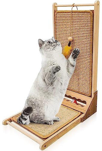 Hibtn Cat Scratcher, L Shape Sisal Cat Scratching Pad, Furniture Protector Natural