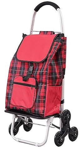 SADOMAIN Einkaufswagen Produktwagen großes Fassungsvermögen zusammenklappbarer Einkaufswagen mit 6 Geräuschlos Räder und wasserdichter Abnehmbarer Tasche,Aluminium Einkaufstrolley Treppensteiger (H)