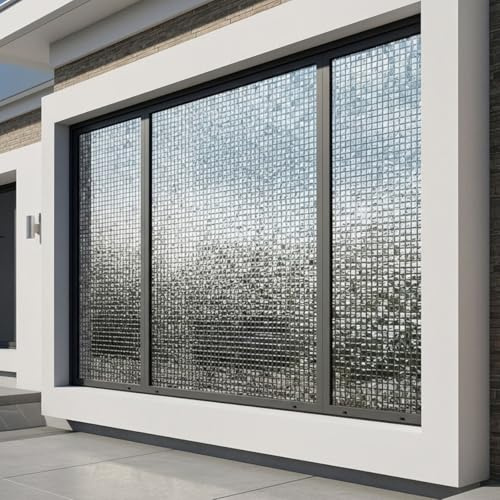 Ambiance Sticker Kleberolle, Blickdicht, kleine Fliesen für Fenster – elektrostatische Sichtfolie, verdunkelnd, für Fenster, Anti-UV – H 45 cm x L 1 m