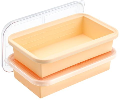 Winrock Super Ice Cube Tray 6 Cups Huge Ice Big Silicone Freezing Mold with Lid, for Soup&Meal, Prep Food Leftovers Freezer Storage Container, for Ice bath, 2Pack