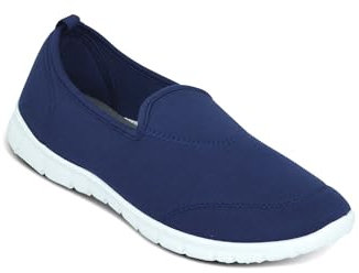 Pegasus Men's Wide Fit Slip On Pumps with Memory Foam Insole Lightweight and Flexible Navy 12