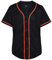 KUAIPAO Blanko-Baseballtrikot, kurzärmelig, einfarbig, Sportuniform für Herren und Damen (Weiß, Schwarz, Rot, Blau, Größe S-3XL), Orange gestreiftes schwarzes Jersey, 3XL