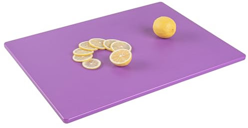 Restaurantware-20 x 15 Inch Cutting Boards, 10 Color Coded Chopping Boards - No Scratch, Dishwashable, Purple Plastic Cutting Board Mats, No Odor, Durable, No Slip, for No Allergen Food