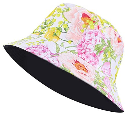 kosopse Jungkook Merch Kreativer Druck Fischerhut Mode Lässig Basin Hut Frauen Doppelseitiger Eimerhut Herren Sonnenhut Fischerhut (Beige-C, One Size)