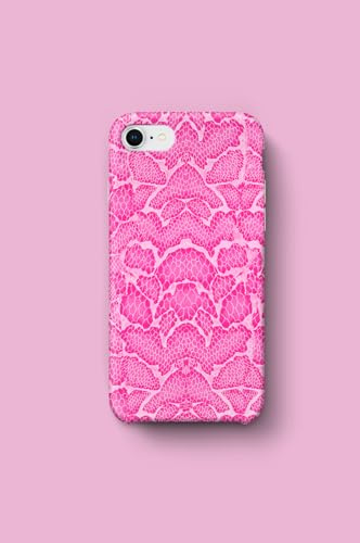Generico Cover a fantasia in plastica rigida per iPhone 7/8/SE 2020/SE 2022 stampe animalier (pitonato fucsia)