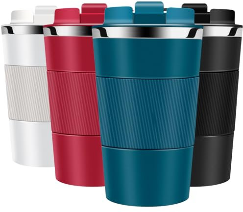 GOEDEKE Travel Mug,Travel Coffee Mug,Travel Mug with Leakproof Lid,Insulated Coffee Cup with Leakproof Lid - Vacuum Insulation Stainless Steel for Car/Outdoor/Picnic/Office/School (Blue, 380ML)