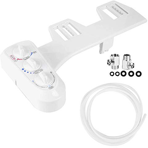 Toiletten-Bidet, 3/8-Gewinde, Toiletten-Bidet-Sprüher, ABS, Heißes und Kaltes Wasser, Doppeldüse, Wassertemperatur-Einstellung, Gesäßwaschen, Bidet-Aufsätze