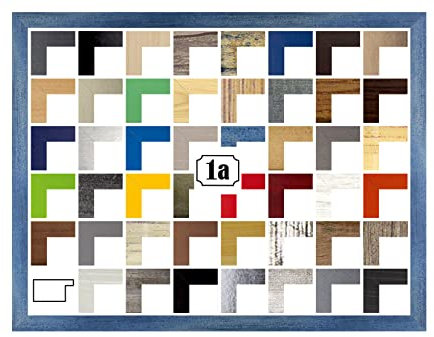 Multicolore Bilderrahmen Posterrahmen Puzzlerahmen 75x98 cm Hellblau Gewischt 98x75 cm mit weisser Rückwand und klarem Acrylglas