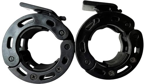 Rivotrance Clamps for 2 Inch Olympic Barbell Clips, Locking Weight Clips, Locking Weight Clips, Lockdown Weight Clamps for Weightlifting Fitness Training (Black)
