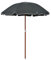 Homgoday Parasol avec manche en acier gris anthracite 180 cm