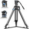 SIRUI SQ75+VHS10 Treppiede in Fibra di Carbonio, 71.7/182cm Treppiede Video con Testa Fluida Video Professionale, Controbilanciamento a 7 Stadi, Regolazione Tilt/Pan a 4 Stadi, Max 10 kg/22lb