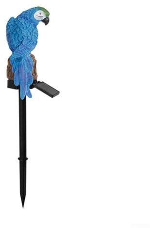 Solarleuchten aus Kunstharz, Papageienform, solarbetriebene LED-Lampe, wasserdicht, Gartenlicht, Dekoration für Gehweg, Landschaft, Rasen, Hof (blau)