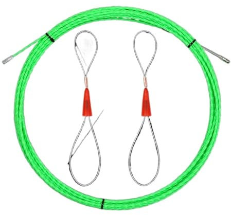 NHEISSCF Cable Pullers For Electrical Cables，Fish Wire， Green Fiberglass Tape Guide Device, 12M 4.5mm Fiberglass Electric Cable Puller, Reel Conduit Ducting Pulling Puller