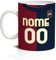Tazza Tifoso Calcio Serie A Grafica Maglia Personalizzata con Nome e Numero - Milanista, Interista, Romanista, Genoa - Misura 23x11 in Ceramica Sublimatica