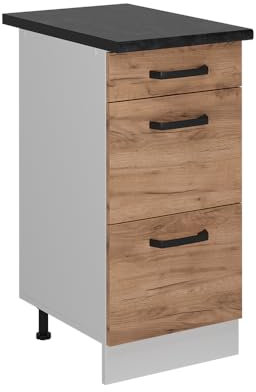 Vicco Küchenunterschrank R-Line, Goldkraft Eiche, 40 cm AP Anthrazit