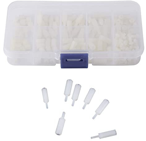 200pcs M2.5 Nylon Mâle Femelle Entretoise, Nylon Entretoise M2.5 Nylon Entretoise Kit 20mm M2.5 Nylon Vis Hex Entretoise Boulons Écrous Assortiment Kit Stand Off Ensemble