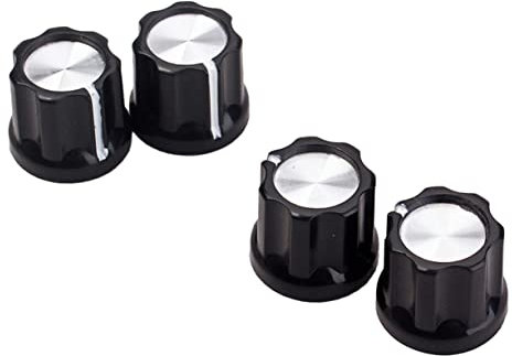 VICASKY 4pcs Guitar Bass Knob Potentiometers Silver Shaft Pot Knobs for Vintage