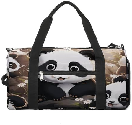 Panda Animal Gym Bag Travel Duffel Bags for Men Women Large Weekender Bags Carry On Overnight Duffle Bag with Shoe Compartment for Workout, Style, One Size, Stil:, Einheitsgröße