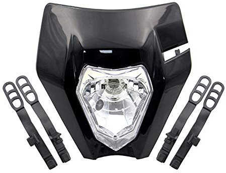 Asyduey Motorrad Scheinwerfer Off Road Scheinwerfer Maske für 125 150 250 300 350 450 500 EXC XCW EXC-F 2017 2018 Schwarz