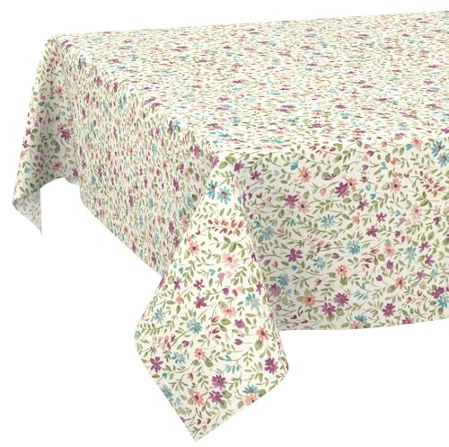 Tischdecke abwaschbar Tischtuch Tafeldecke Tischwäsche Baumwolle Polyester Wasserdicht Pflegeleicht Fleckenschutz Lotus Effekt Giovanna 120x140cm Schnittkante