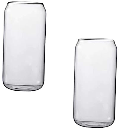 FUNOMOCYA 2 Piezas copa de vino de cristal Flotante tazas de capuchino transparentes taza curvada vaso de bebida taza transparente con forma de lata Vidrio Reutilizable
